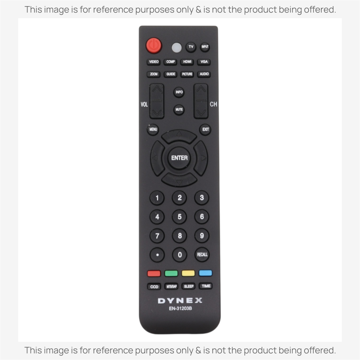 Dynex EN31203B IR TV Remote Control - 1100017