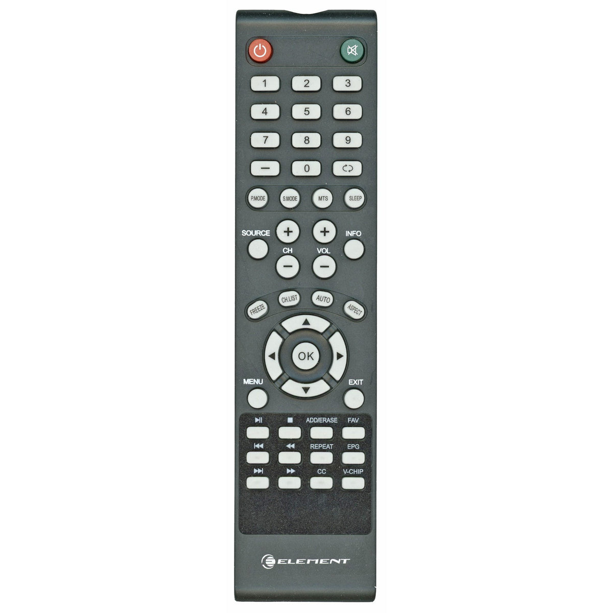 Element JX8036A TV Remote Control - 845-047-03B06