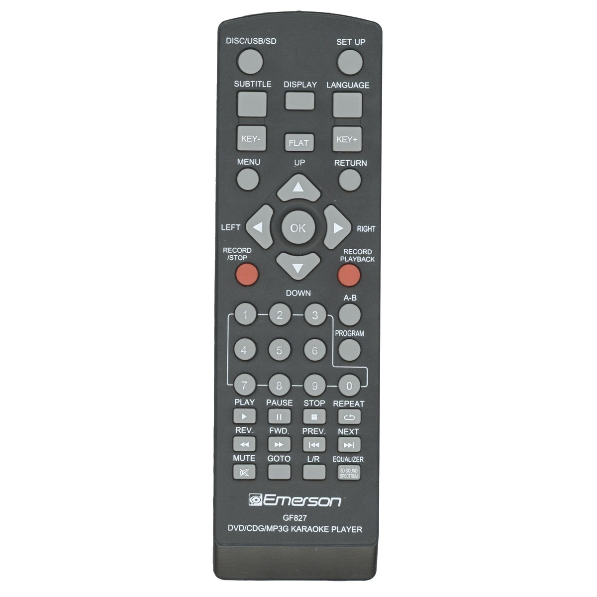 Emerson GF827 Audio Remote Control