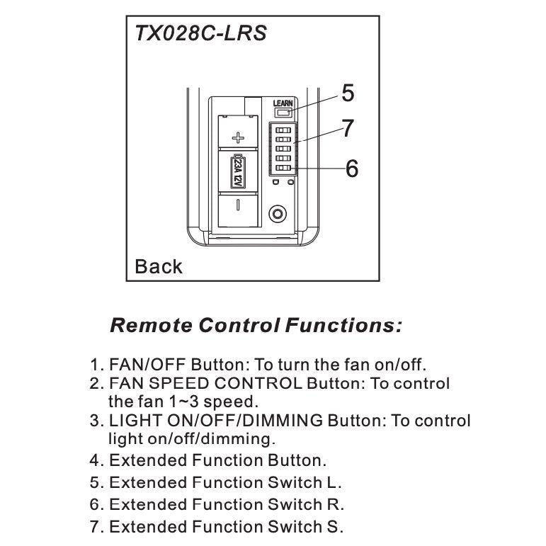 Hampton Bay TX028C-LRS Ceiling Fan Remote Control