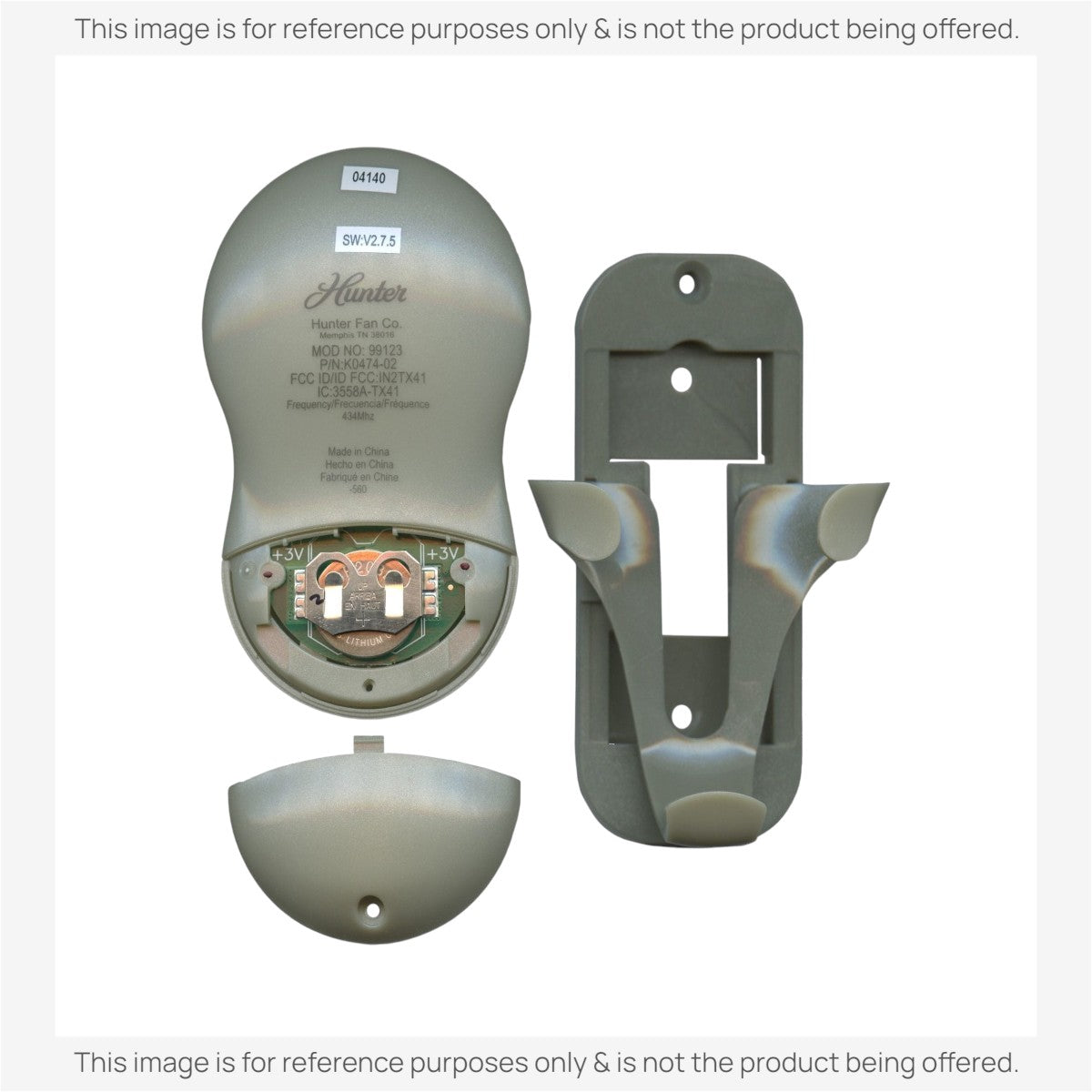Hunter 99123 / K0474-02 / IN2TX41 Universal 3 Speed Ceiling Fan Remote Control - 99123