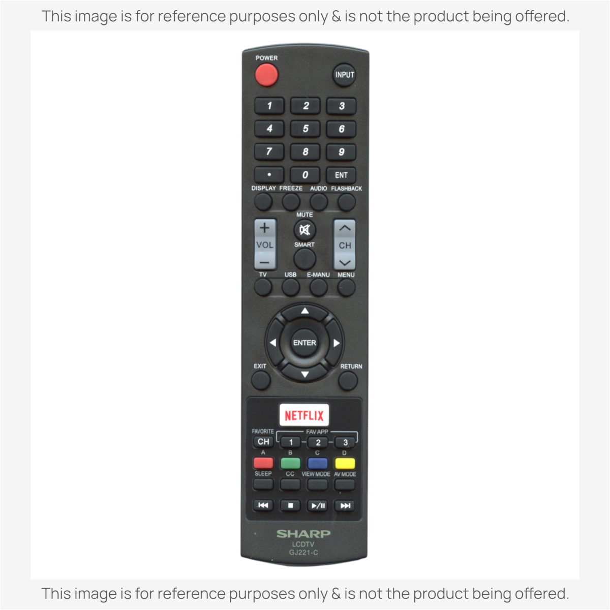 JVC GJ221C TV Remote Control