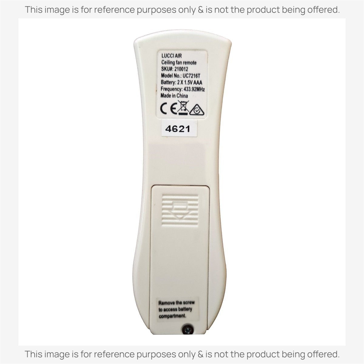 Lucci 210012 UC7216T 433MHz Slimline Ceiling Fan Remote Control