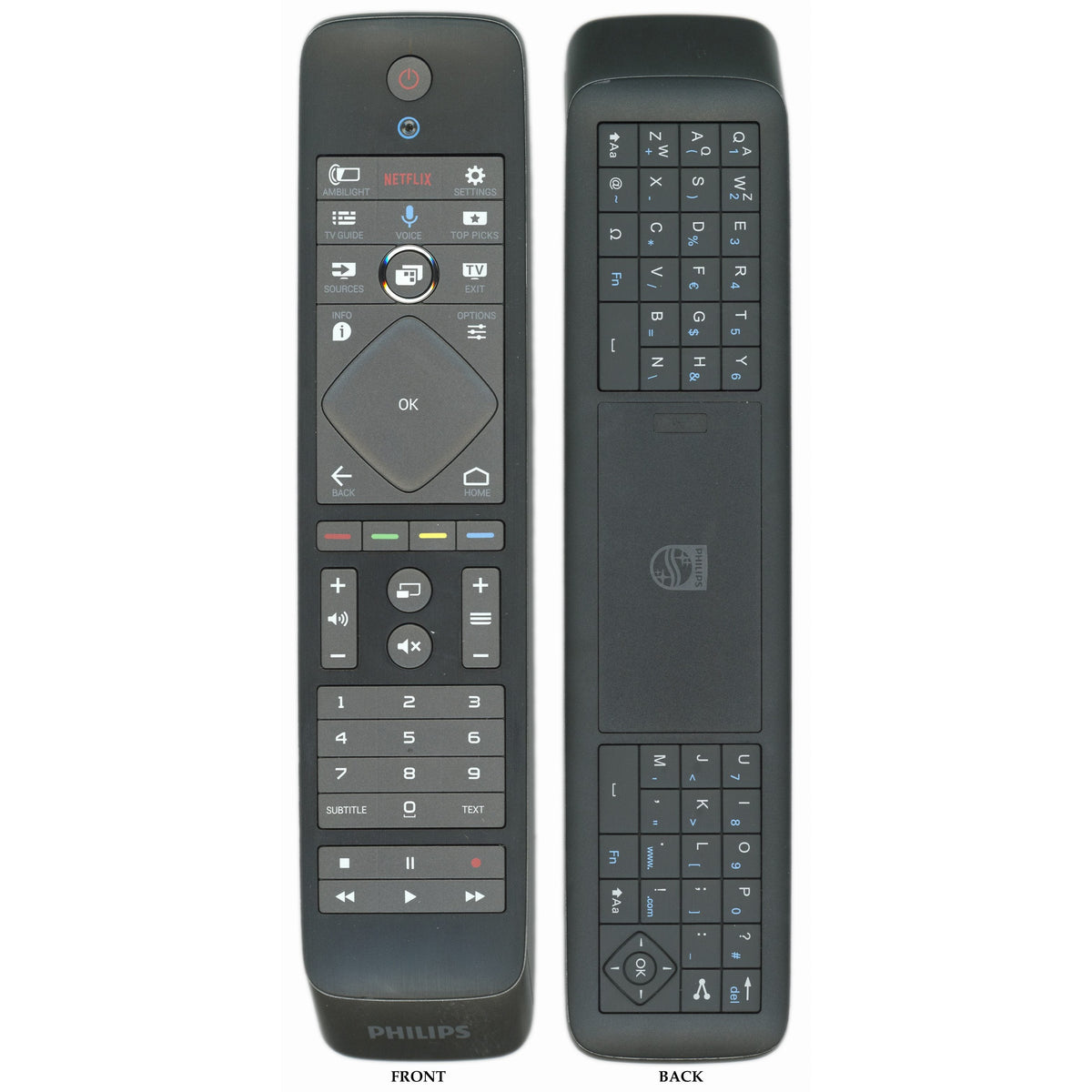 Philips RC6P Touch TV Remote Control | AMBILIGHT | QWERTY Keyboard | voice | RF and IR - 398GF10BEPH09T
