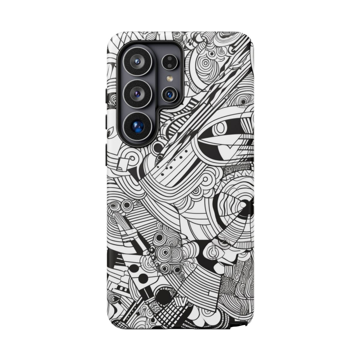B&W ABSTRACT DOODLE | Tough Phone Case