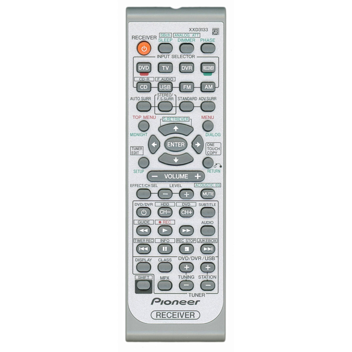 Pioneer XXD3133 Receiver Remote Control