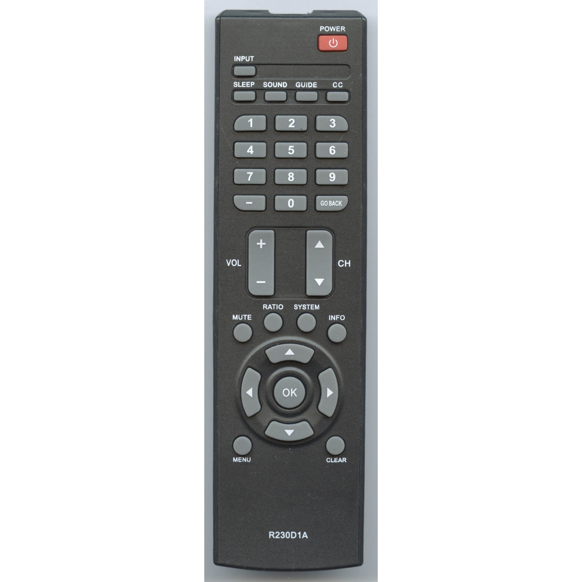 RCA R230D1A Guest TV Remote Control - R230D1A