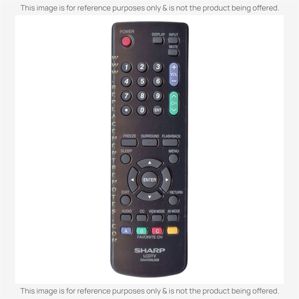 Sharp GA470WJSB TV Remote Control