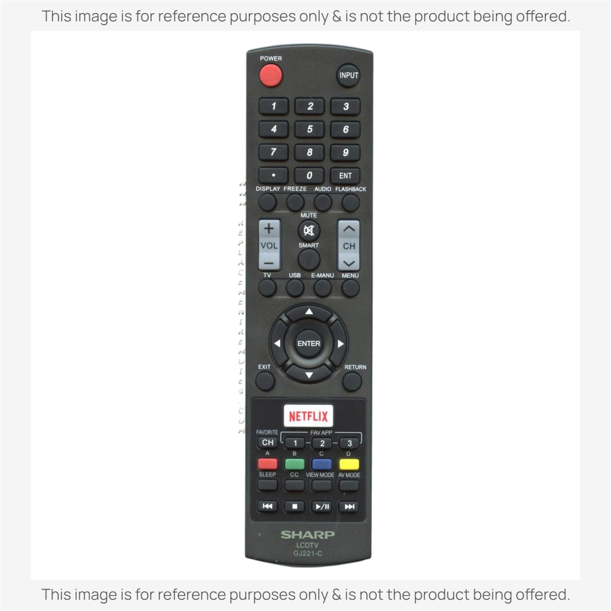 Sharp GJ221C LCD Smart TV Remote Control | Netflix - 9LE098003003220
