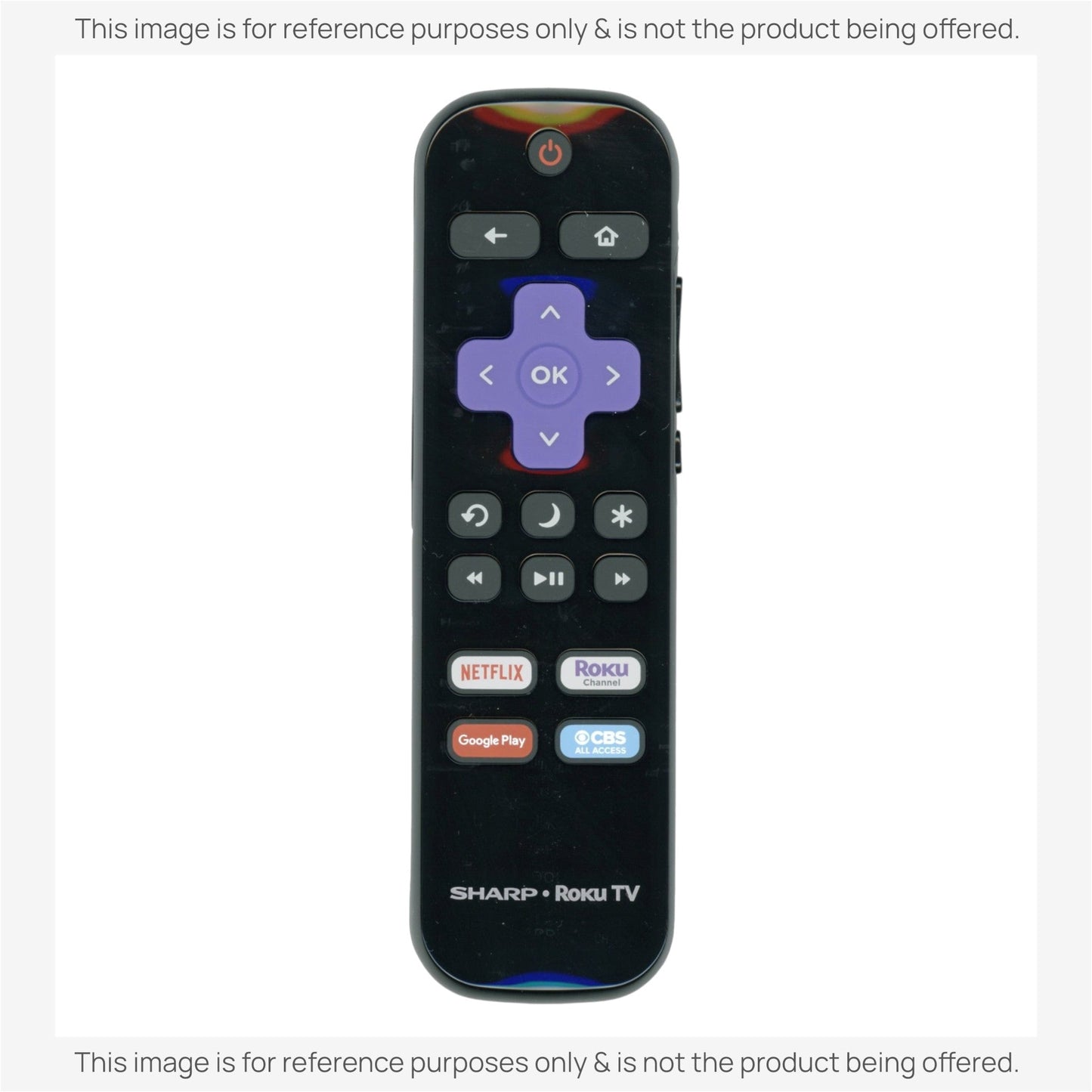 Sharp LC-RCRCA-21 ROKU TV Remote Control | Canada | Netflix | Roku Channel | Google Play | CBS - LCRCRCA21