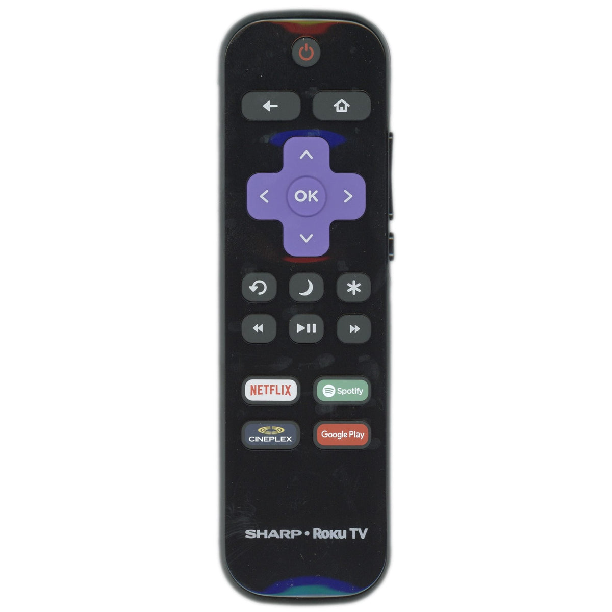 Sharp LC-RCRUDCA-18 Roku TV Remote Control | Canada | 2018 | Netflix | Spotify | CinePlex | Google Play - LCRCRUDCA18