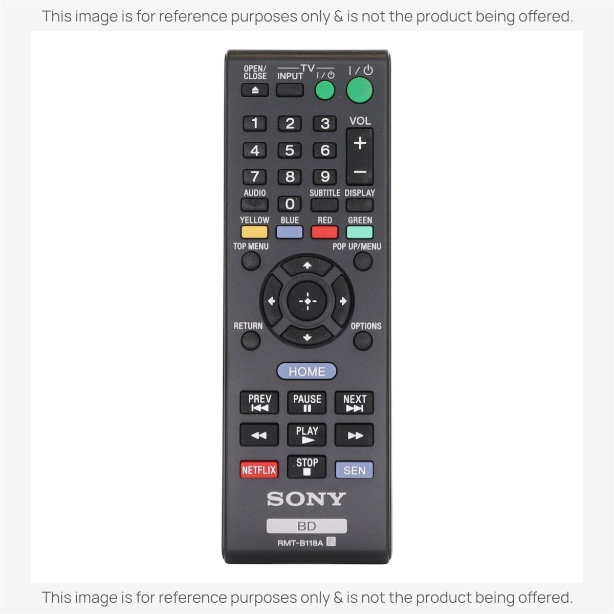 Sony RMT-B118A Blu-ray Disc Remote Control - 1-489-959-11