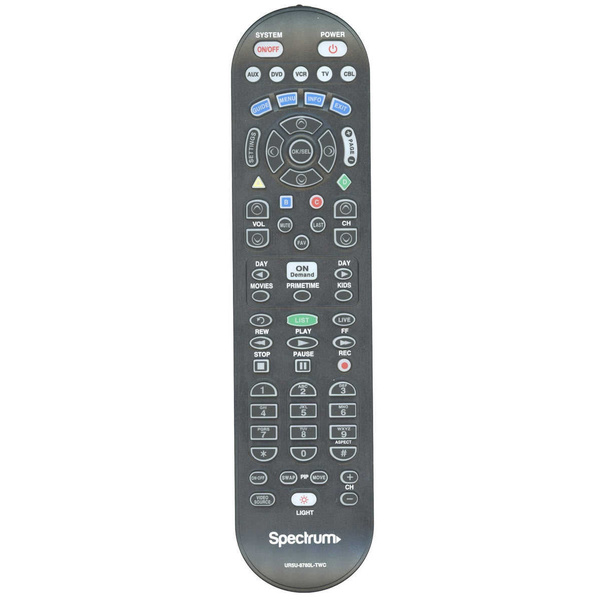 Spectrum CLIKR-5 5-Device Universal Remote Control - UR5U8780LTWC