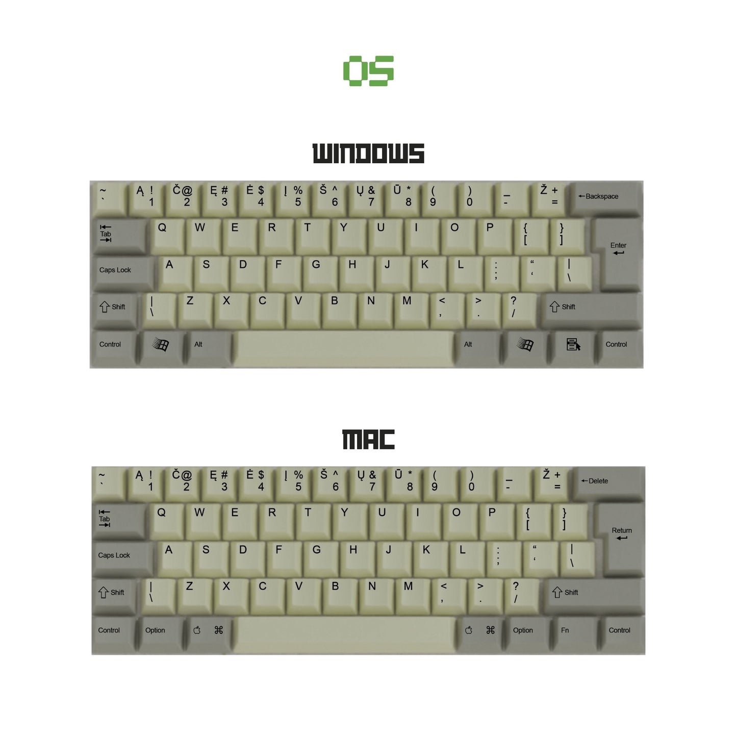 Ukrainian Classic Vintage Keycaps Set | Retro Keycaps