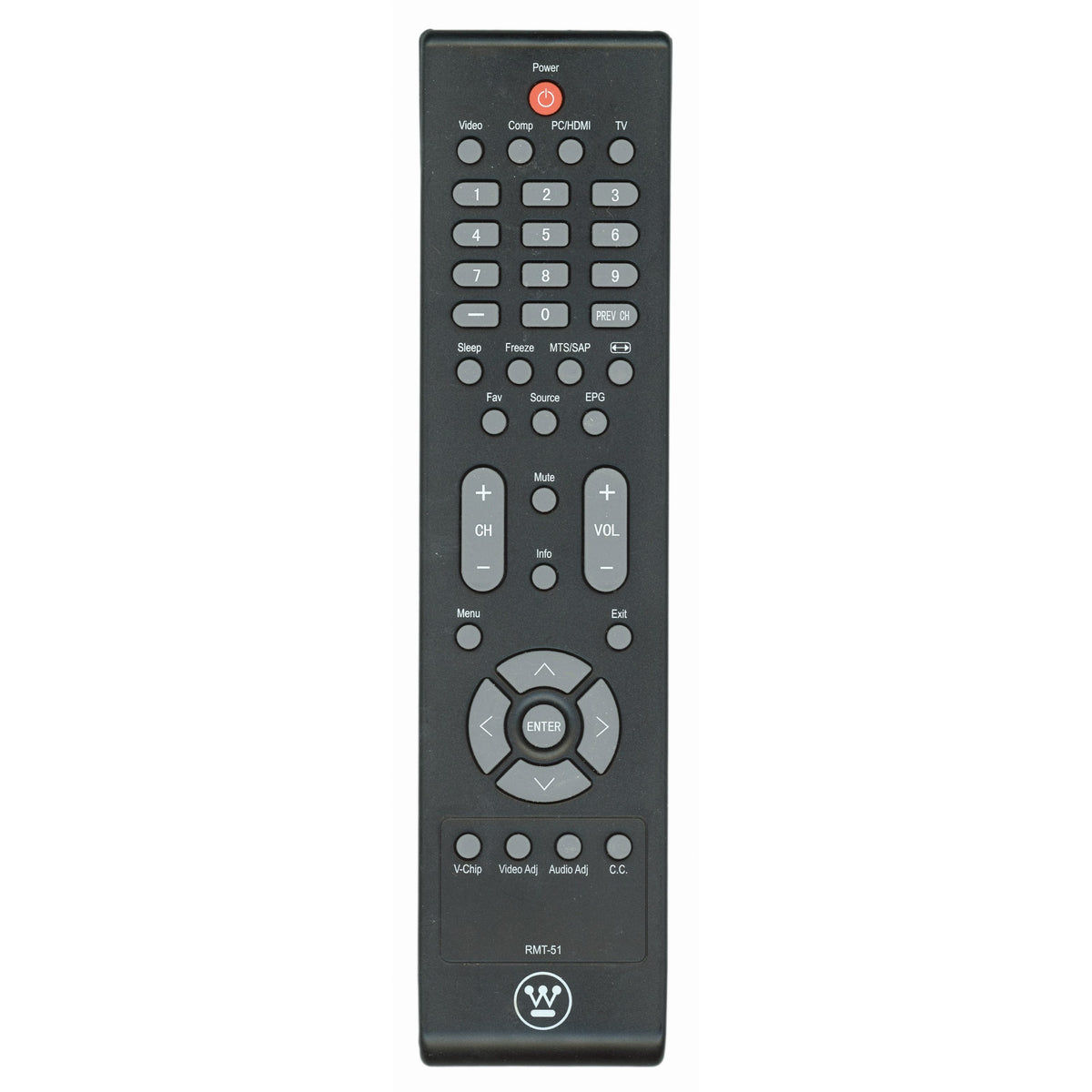 Westinghouse RMT51 TV Remote Control - RM-T51