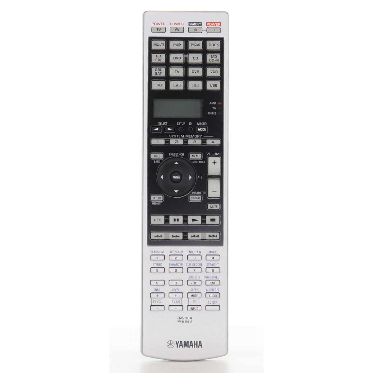 Yamaha RAV384 Receiver Remote Control