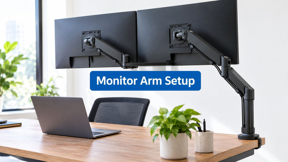 Monitor Arm Setup for Better Posture and Desk Space
