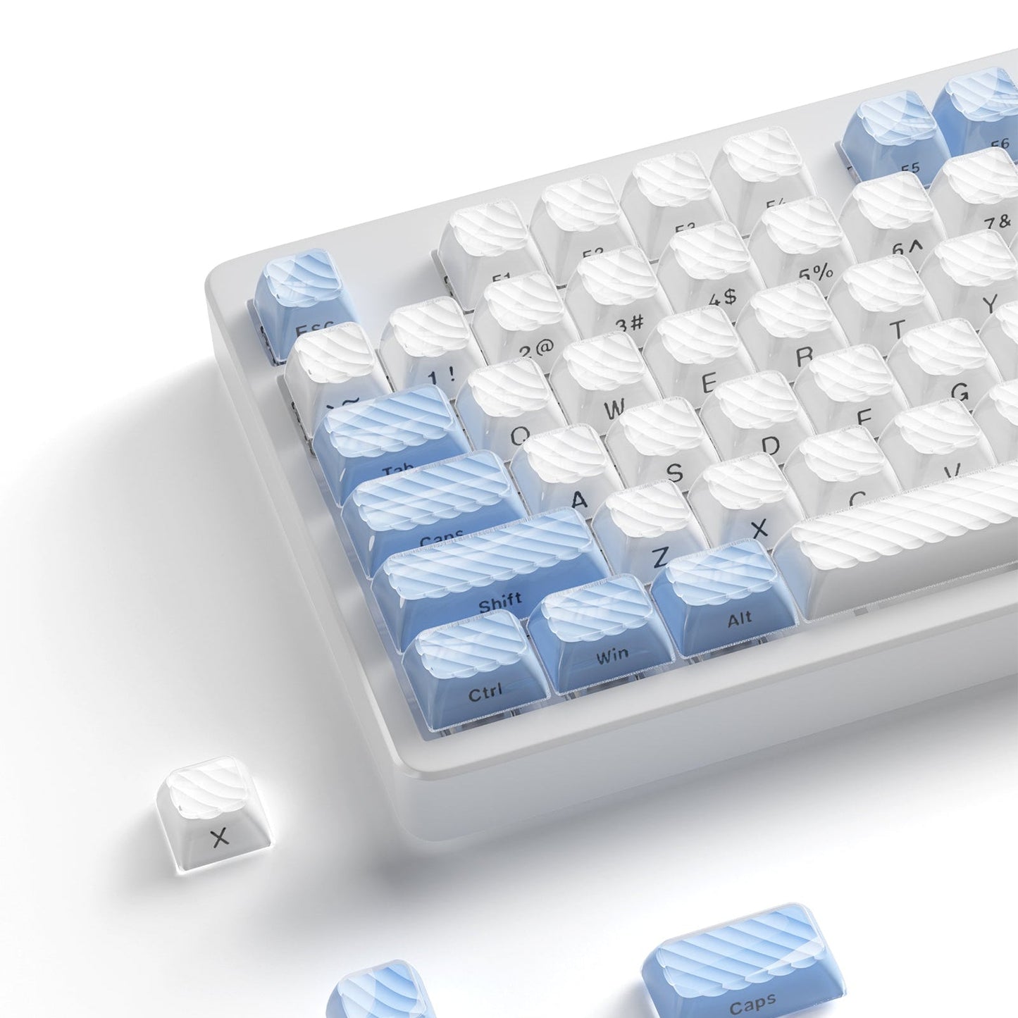 XVX Magic Wave Series OEM Profile Side-Print Ice-Cube Keycap Set (136-Key)