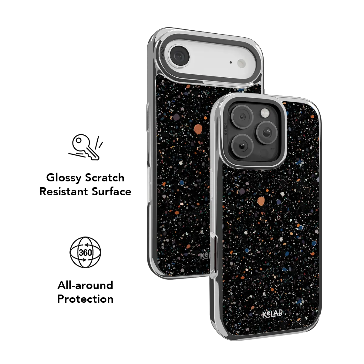 Obsidian Mist | Black Paint Splatter Phone Case