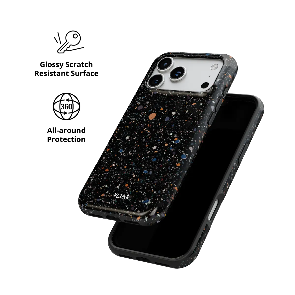 Obsidian Mist | Black Paint Splatter Phone Case