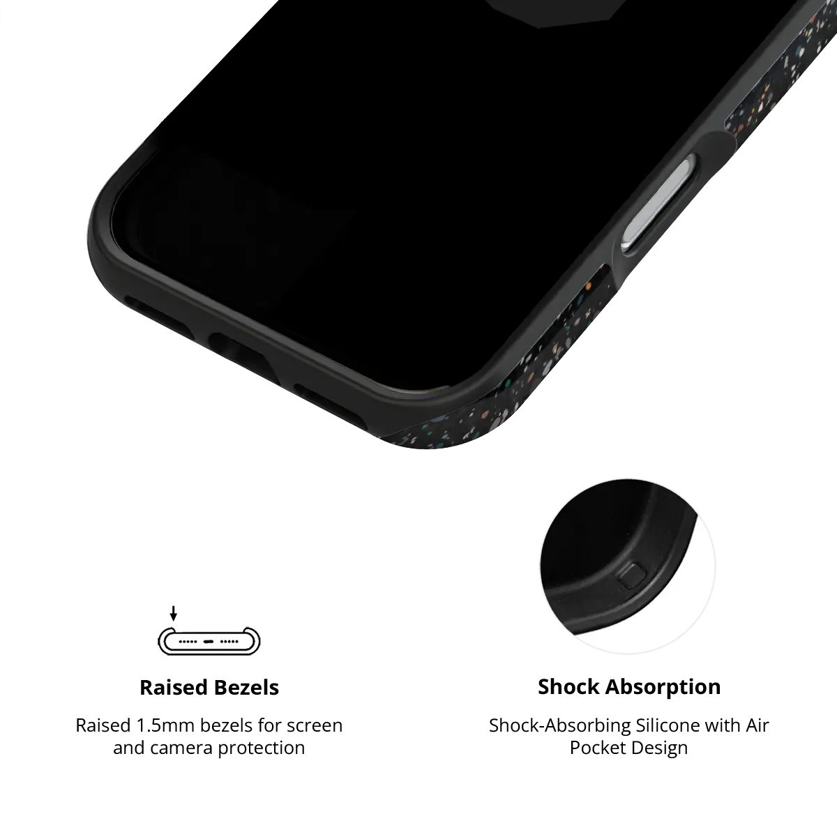 Obsidian Mist | Black Paint Splatter Phone Case