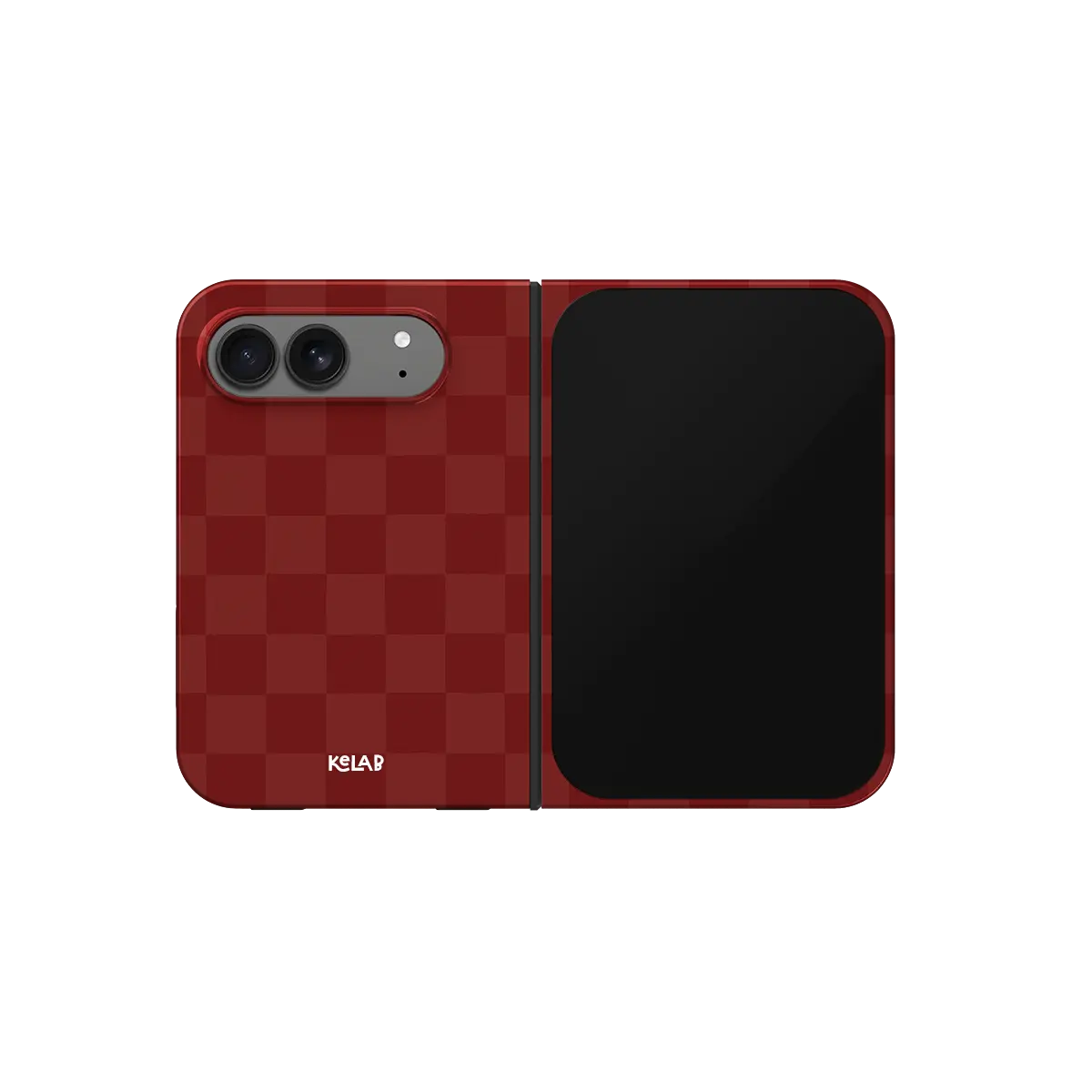 Maroon Check | Bold Checkerboard Pattern Phone Case
