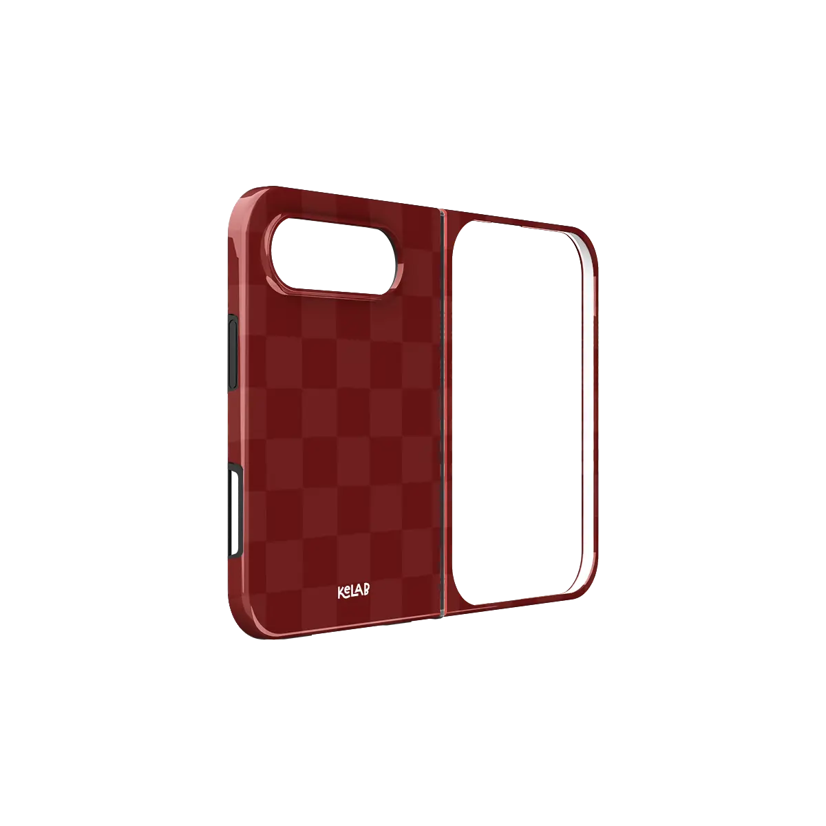Maroon Check | Bold Checkerboard Pattern Phone Case
