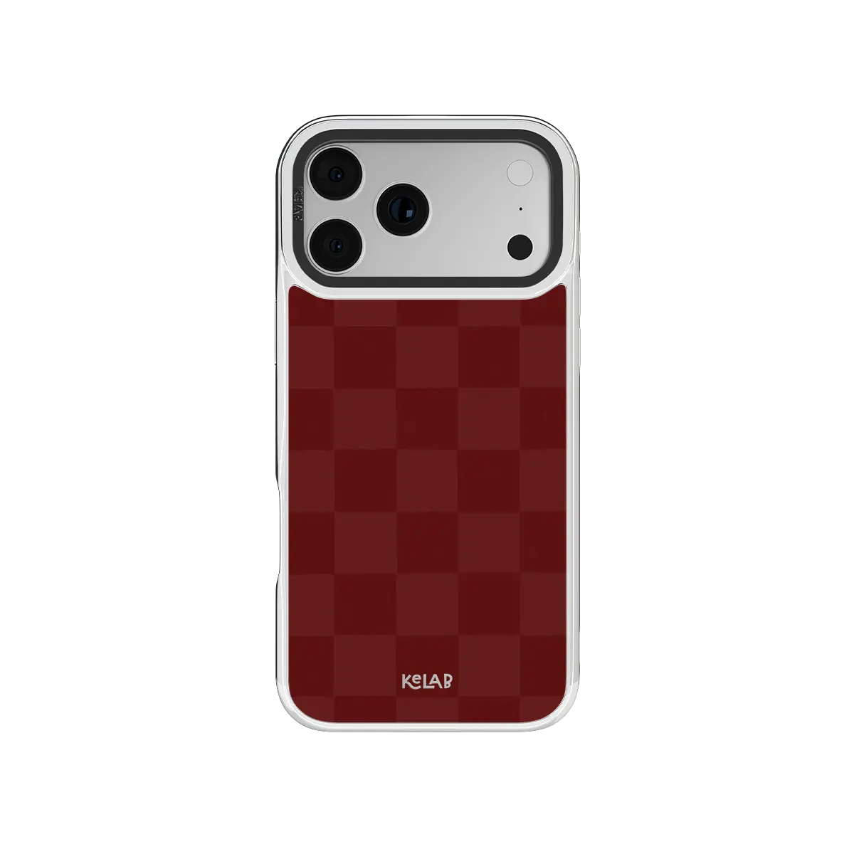 Maroon Check | Bold Checkerboard Pattern Phone Case