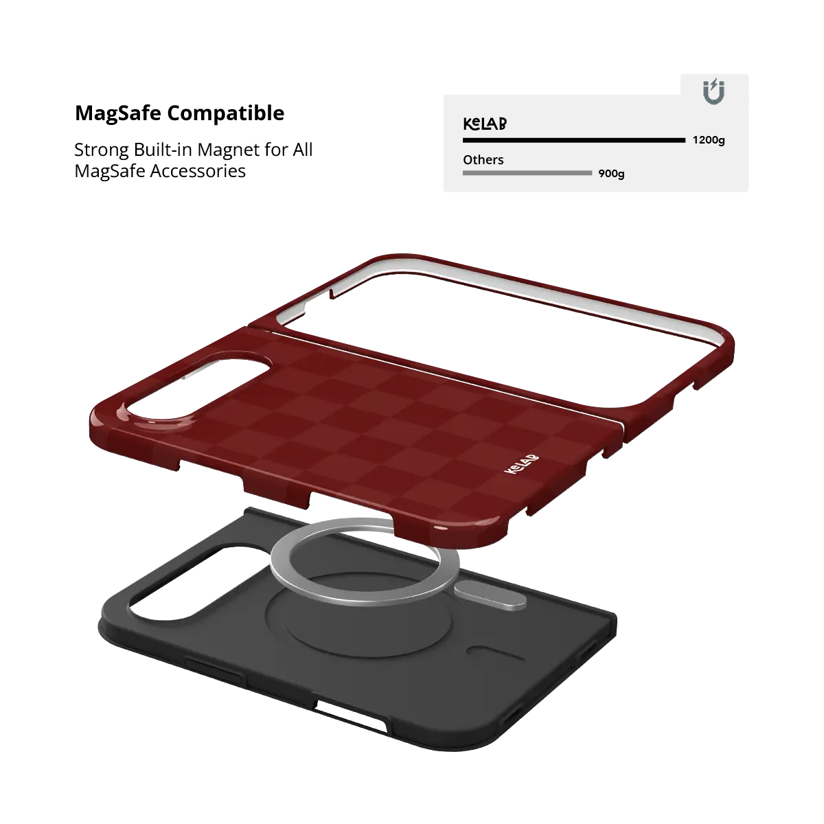 Maroon Check | Bold Checkerboard Pattern Phone Case
