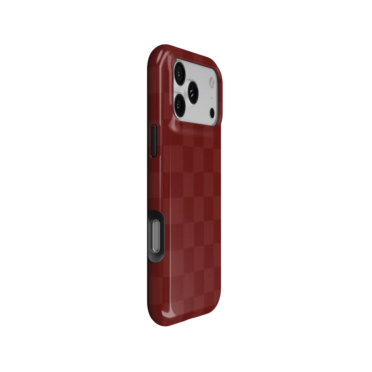 Maroon Check | Bold Checkerboard Pattern Phone Case