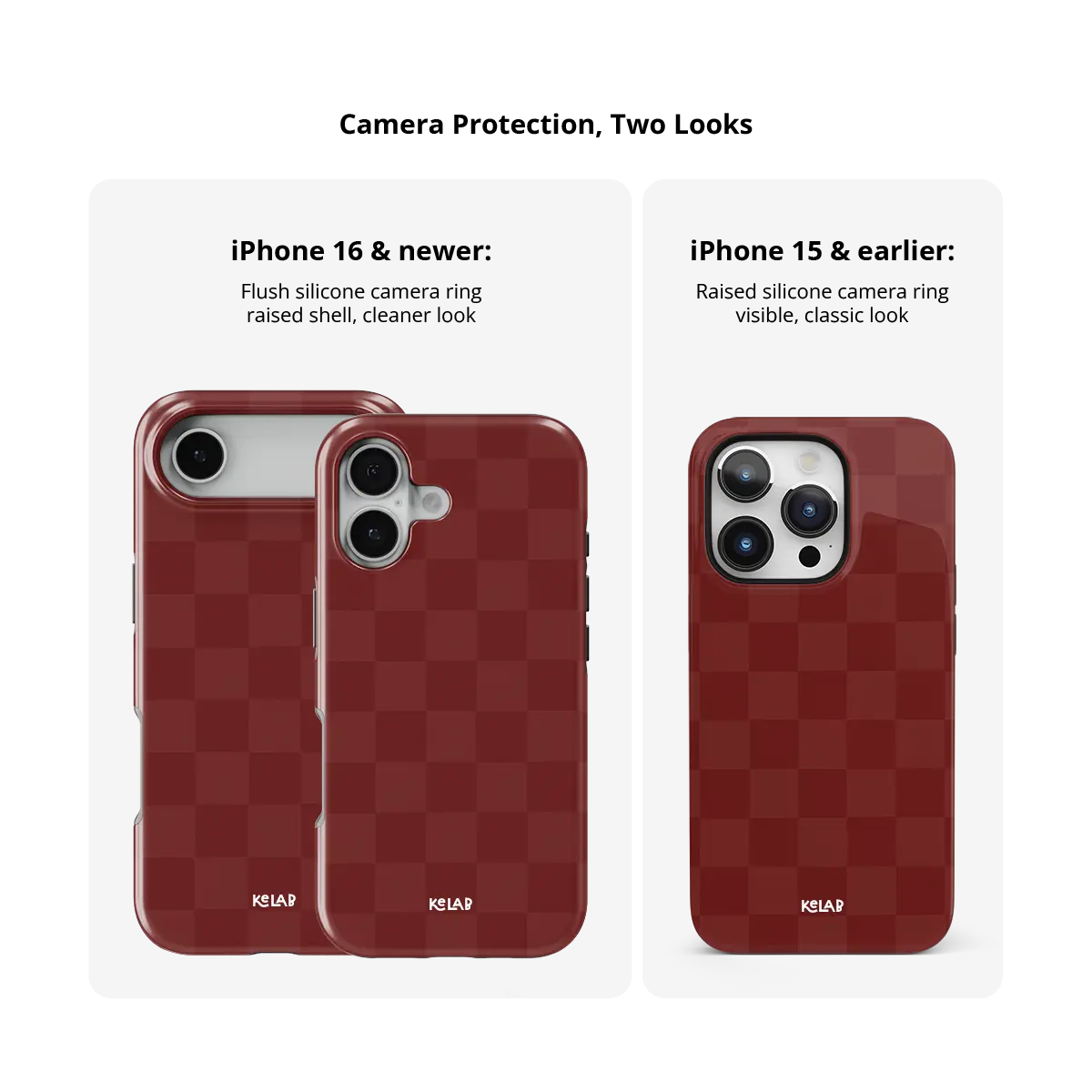 Maroon Check | Bold Checkerboard Pattern Phone Case
