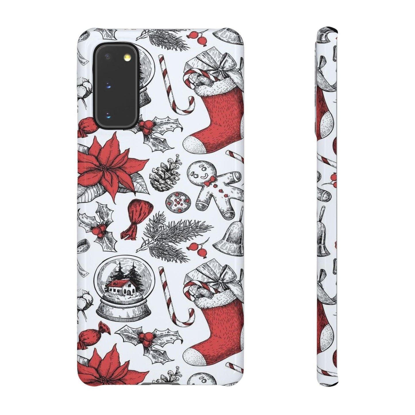 Samsung Clear Silicone Phone Case with Christmas Holiday Pattern – Festive Protection for Your Device