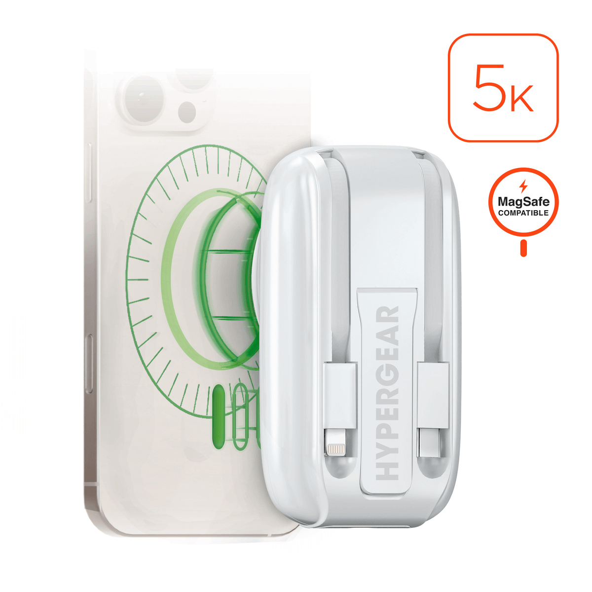 HyperGear Mag Grip Go 5000mAh Wireless Power Bank