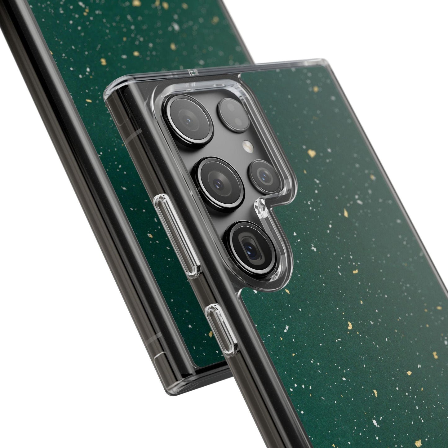 Clear Cases Green with Glitter