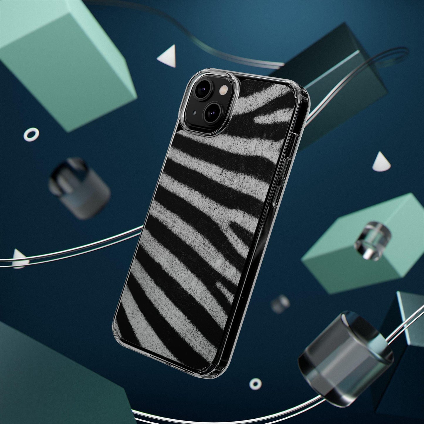 Clear Cases Black and White Zebra Stripes