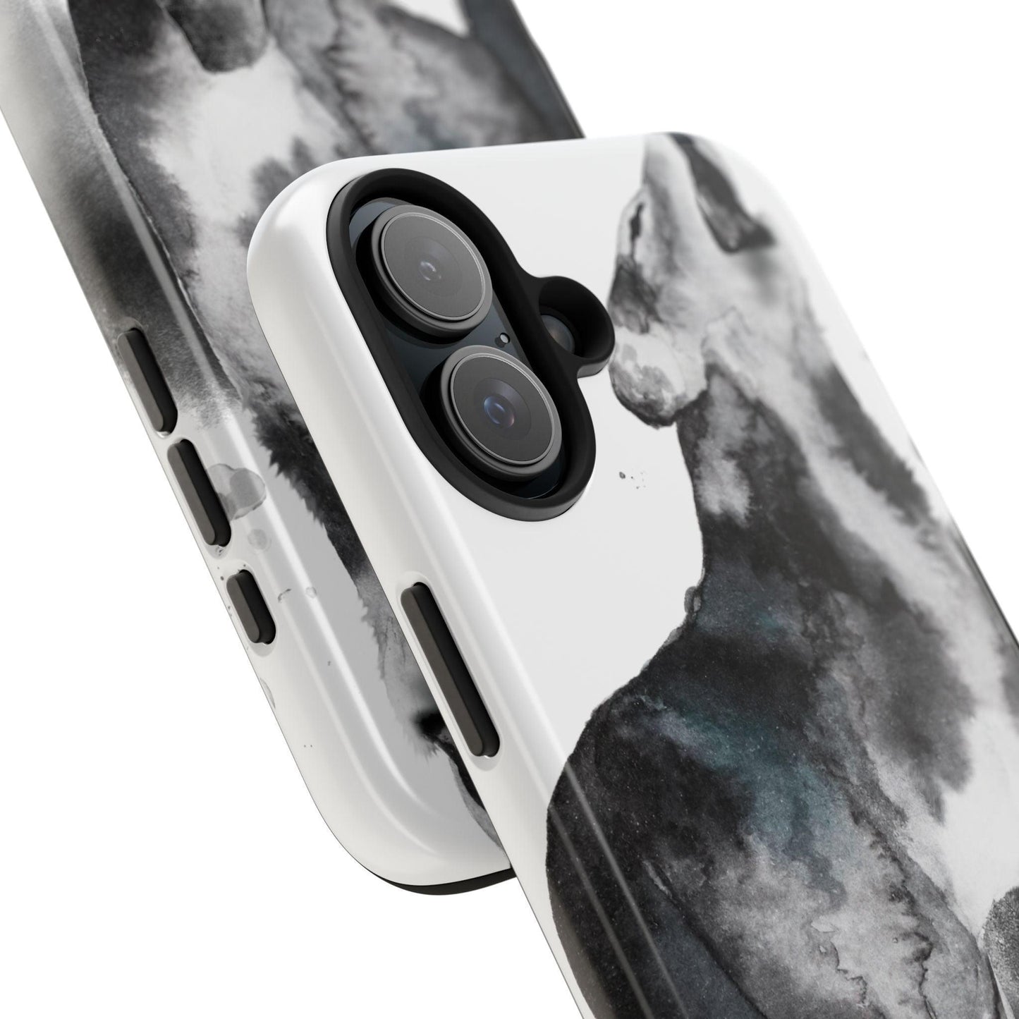 Black and White Dog Printed Tough Phone Cases