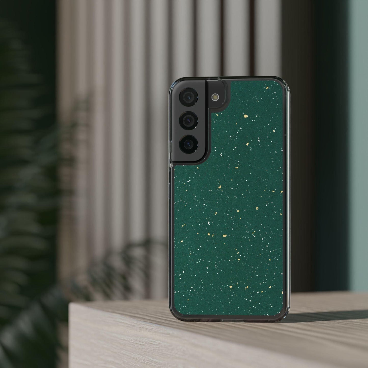Clear Cases Green with Glitter