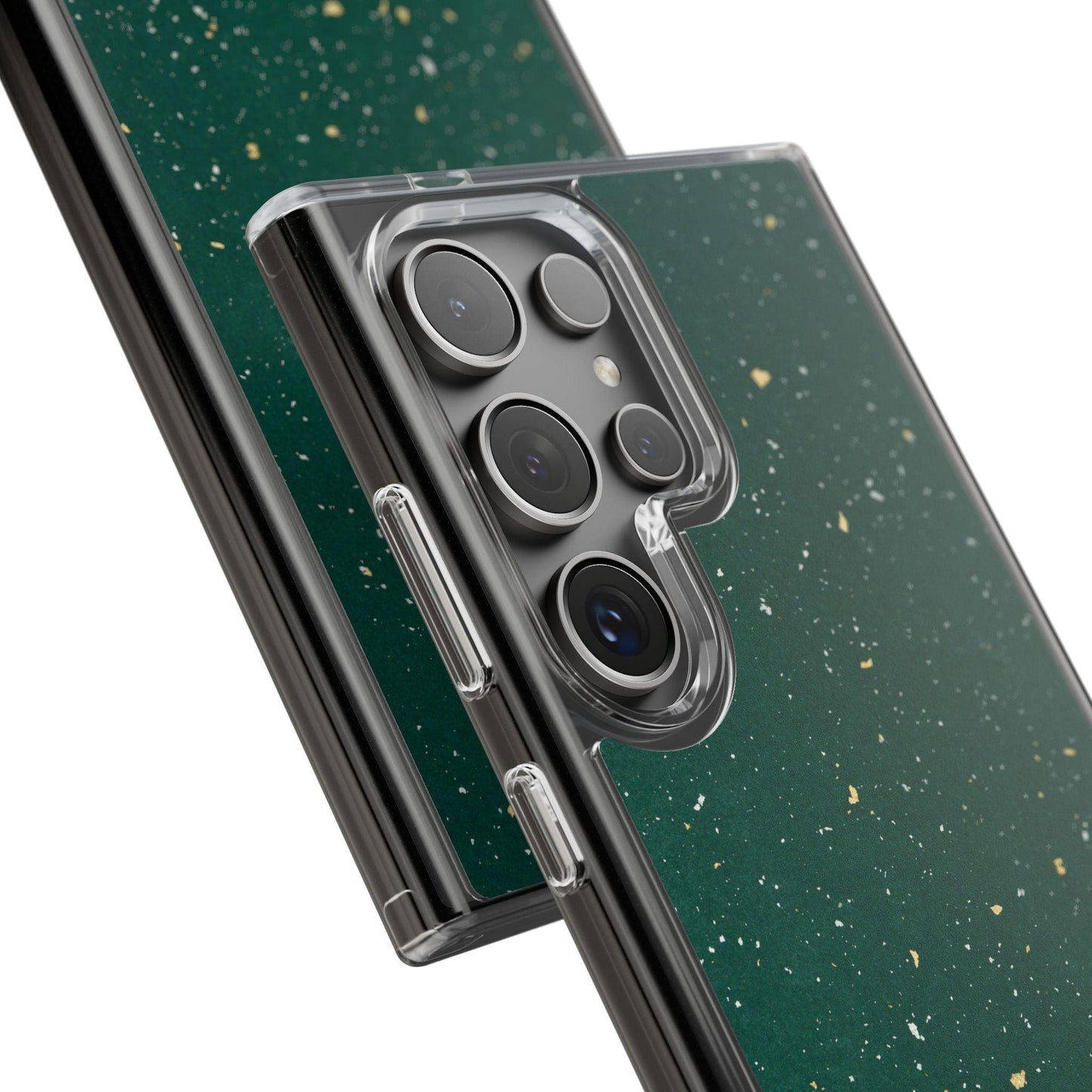 Clear Cases Green with Glitter