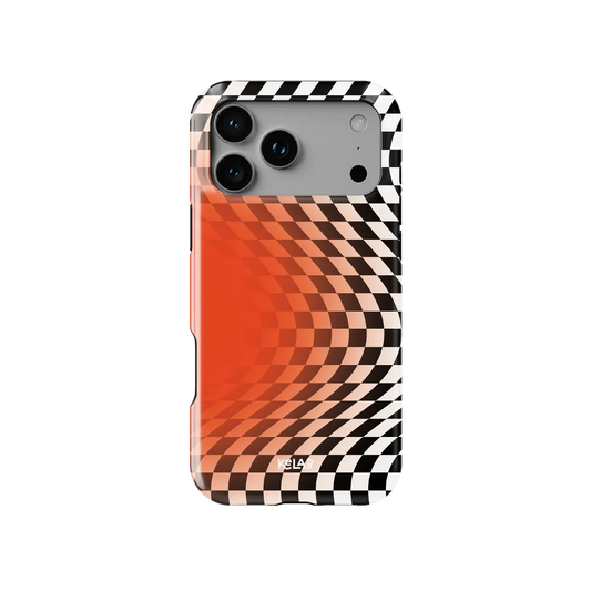 Sunflare | Orange Checkered Phone Case