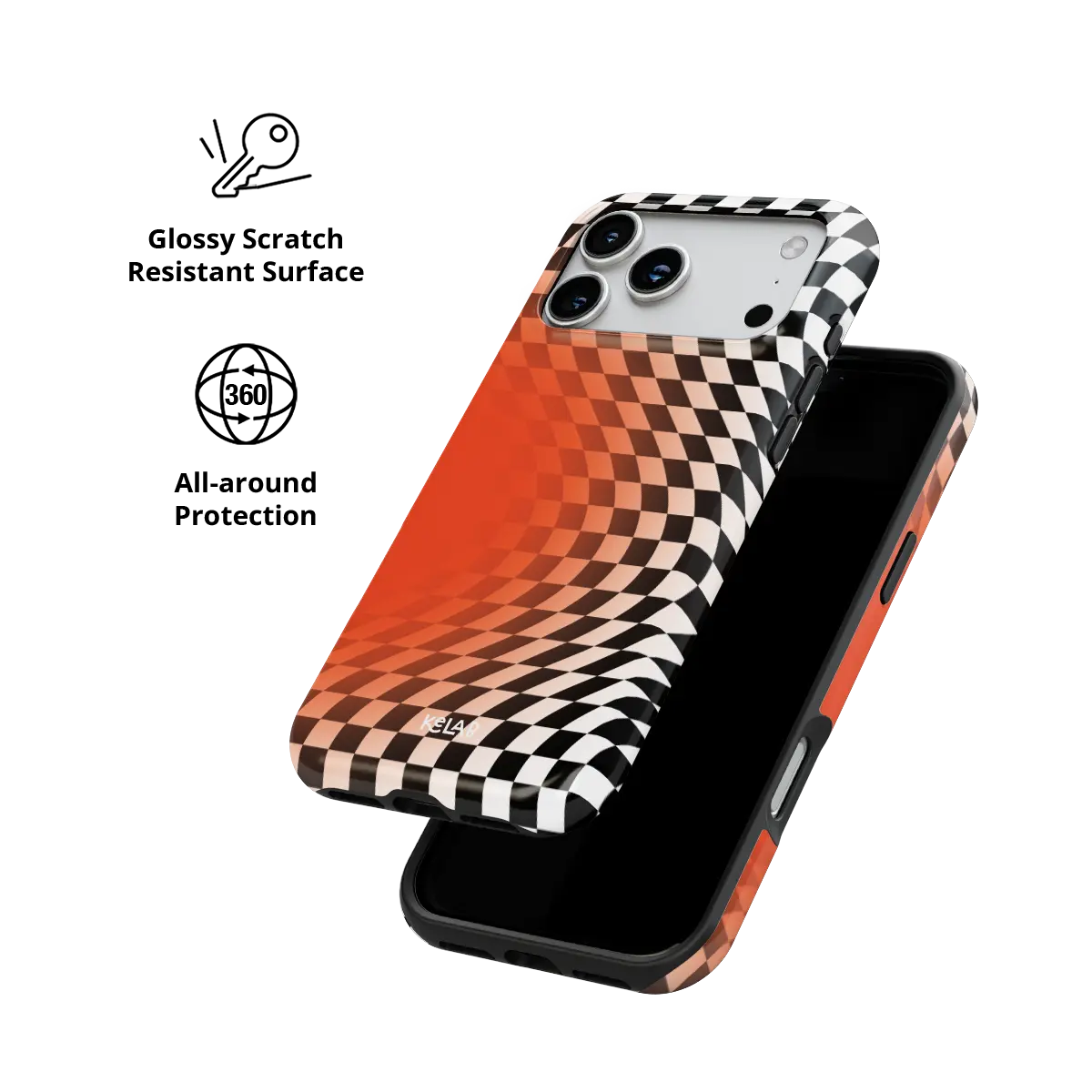Sunflare | Orange Checkered Phone Case