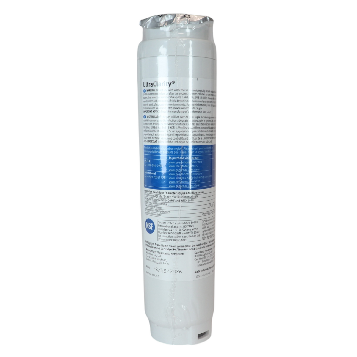 Bosch 11034151 • KSZ50UC0 UltraClarity Refrigerator Water Filter - 11034151