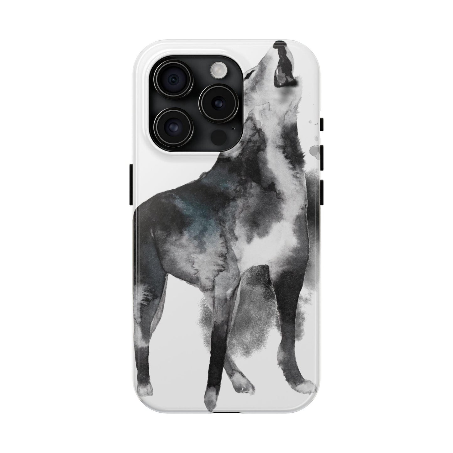 Black and White Dog Printed Tough Phone Cases