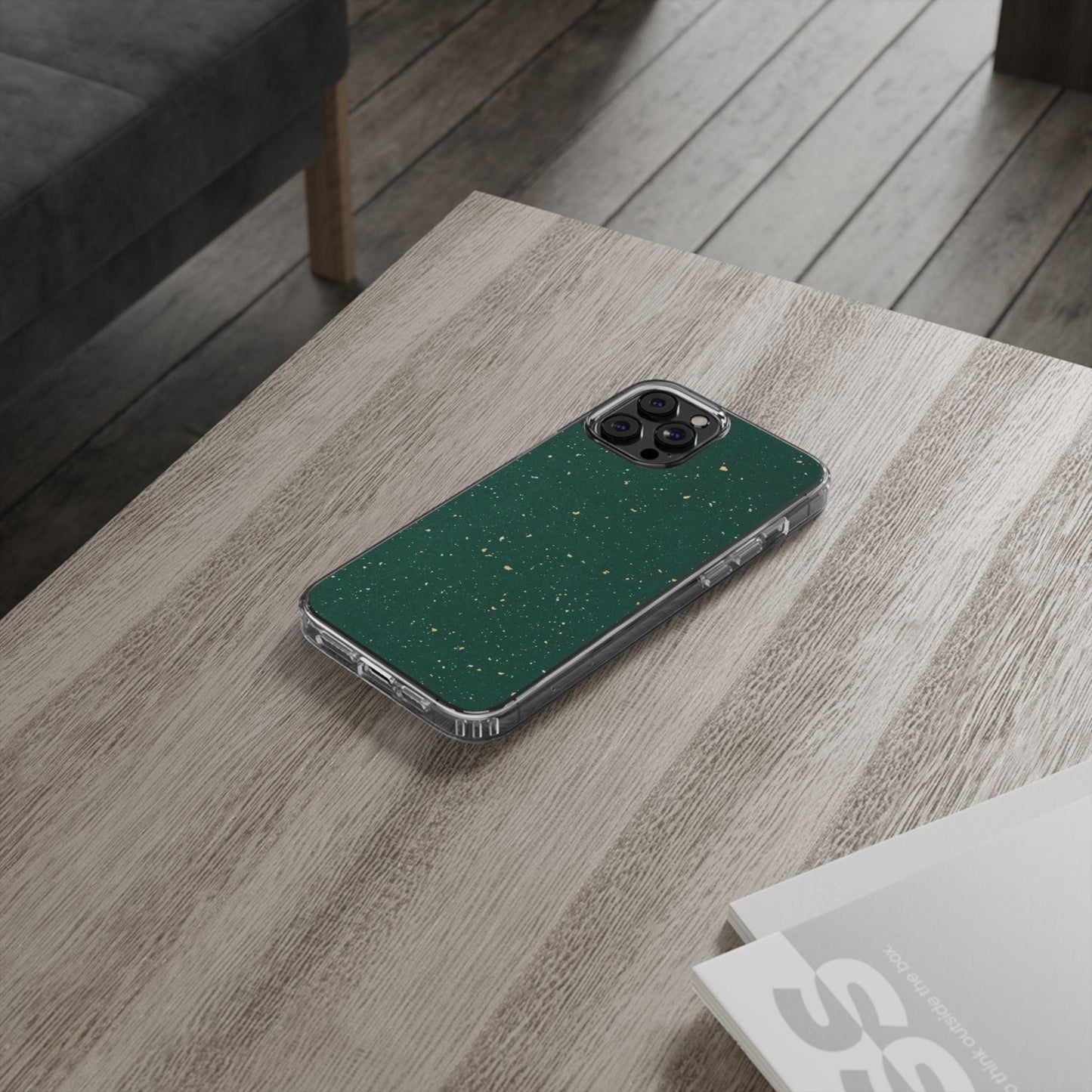 Clear Cases Green with Glitter
