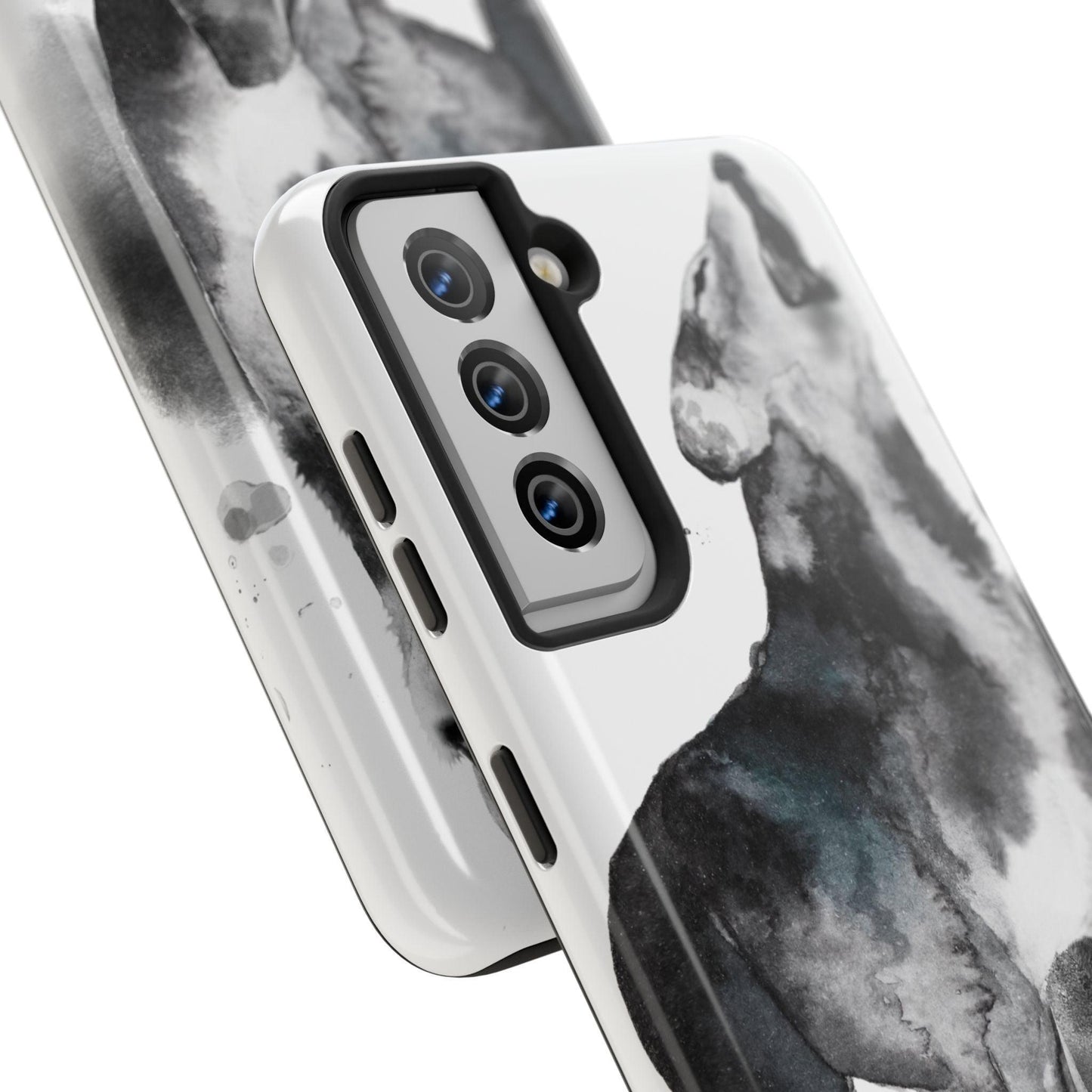 Black and White Dog Printed Tough Phone Cases