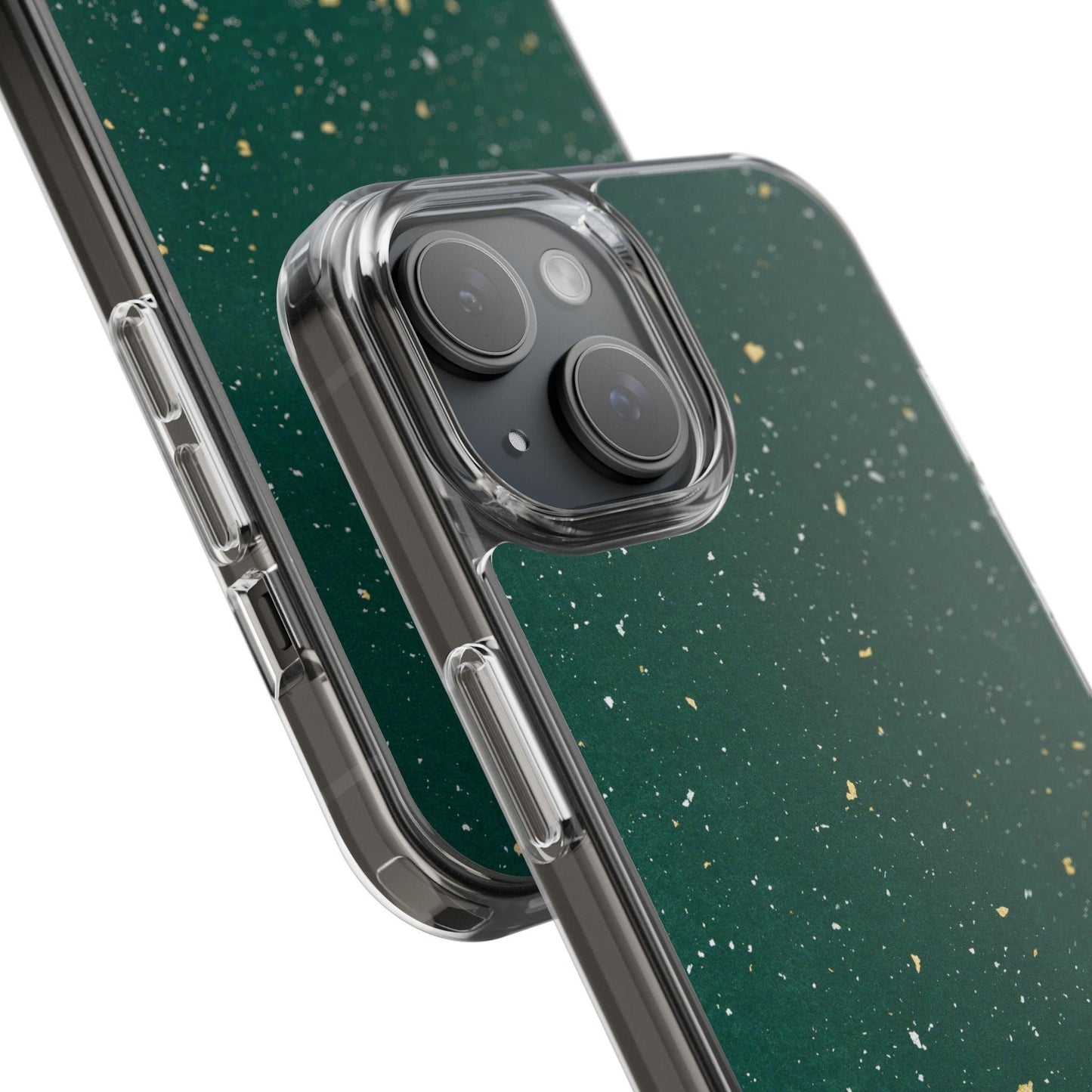 Clear Cases Green with Glitter