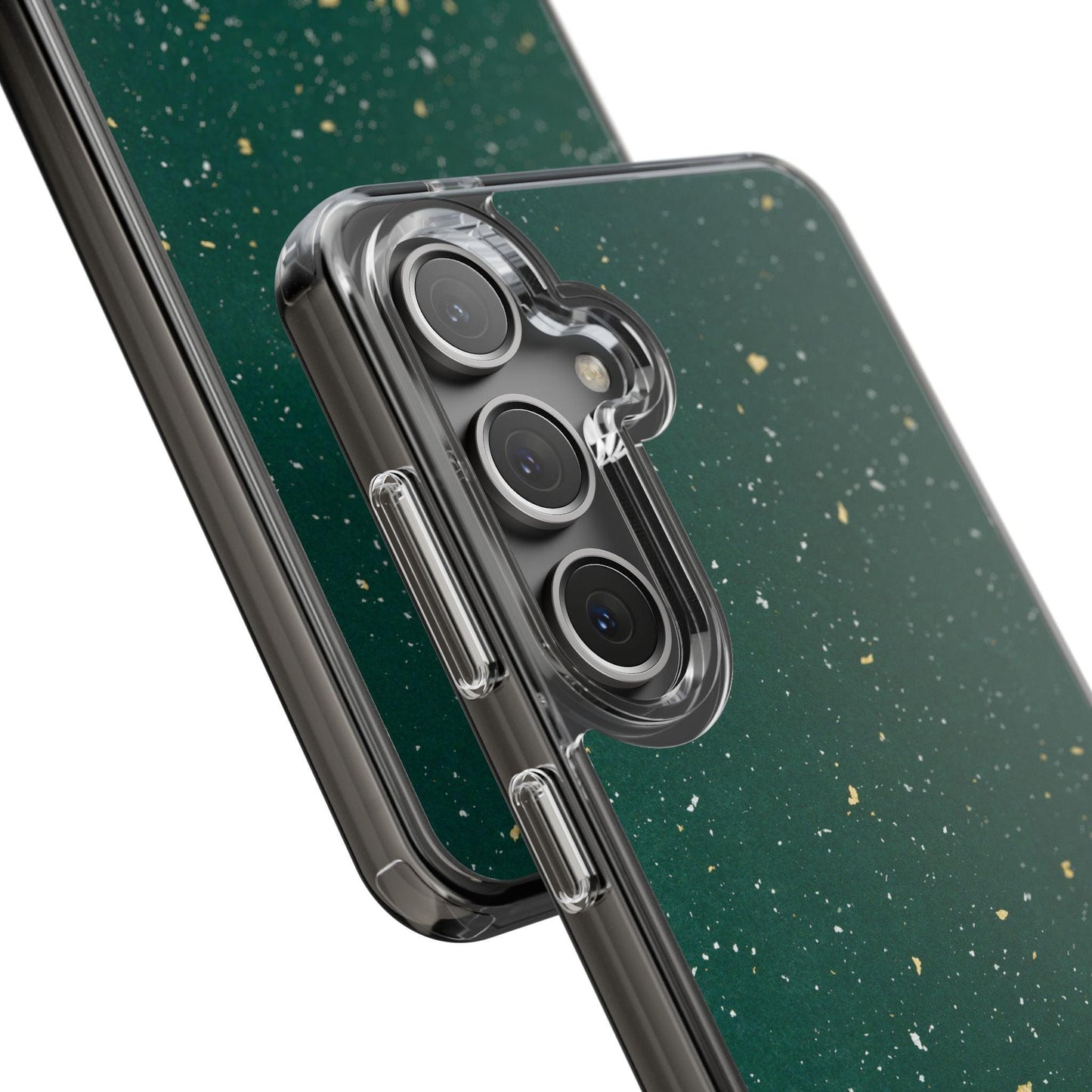 Clear Cases Green with Glitter