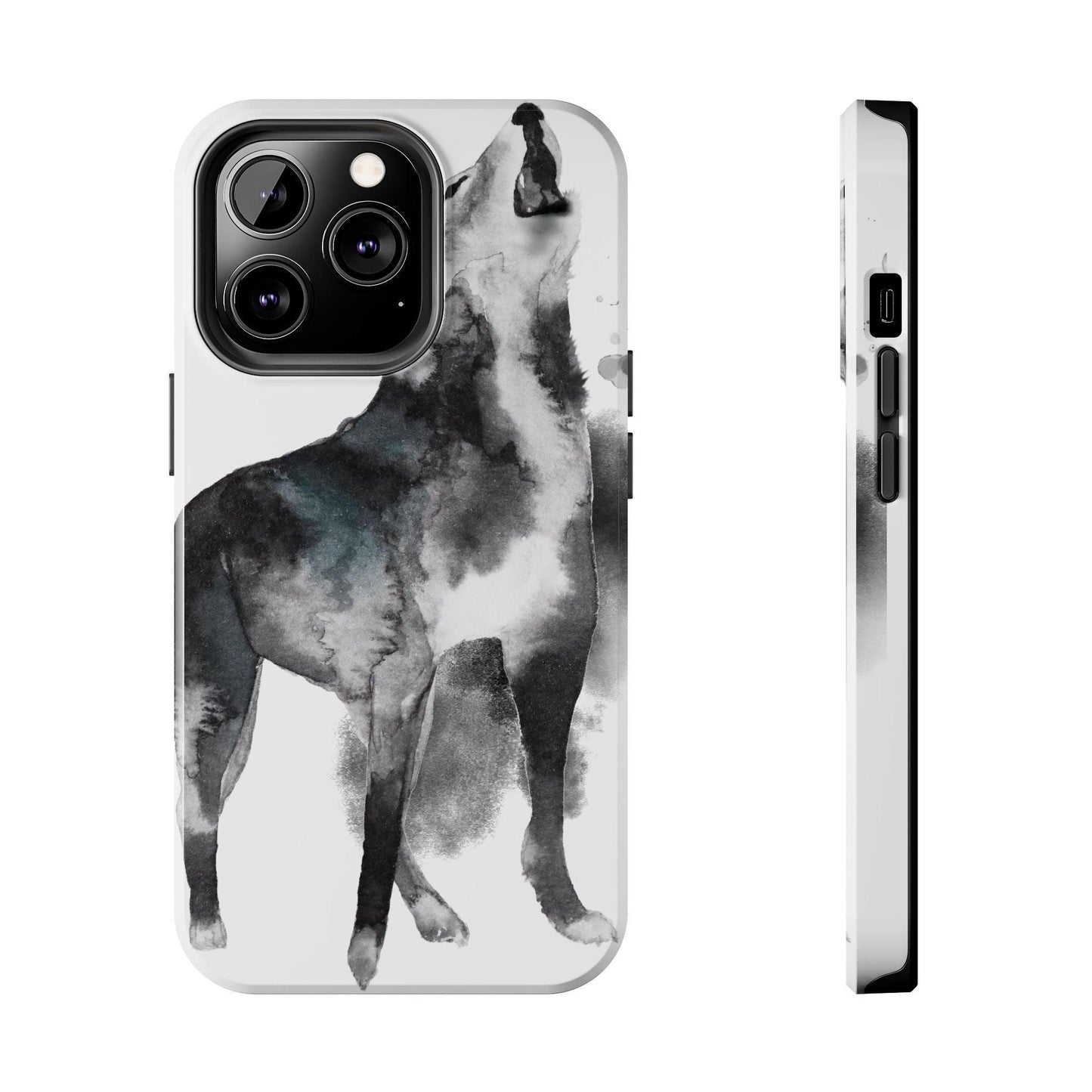 Black and White Dog Printed Tough Phone Cases