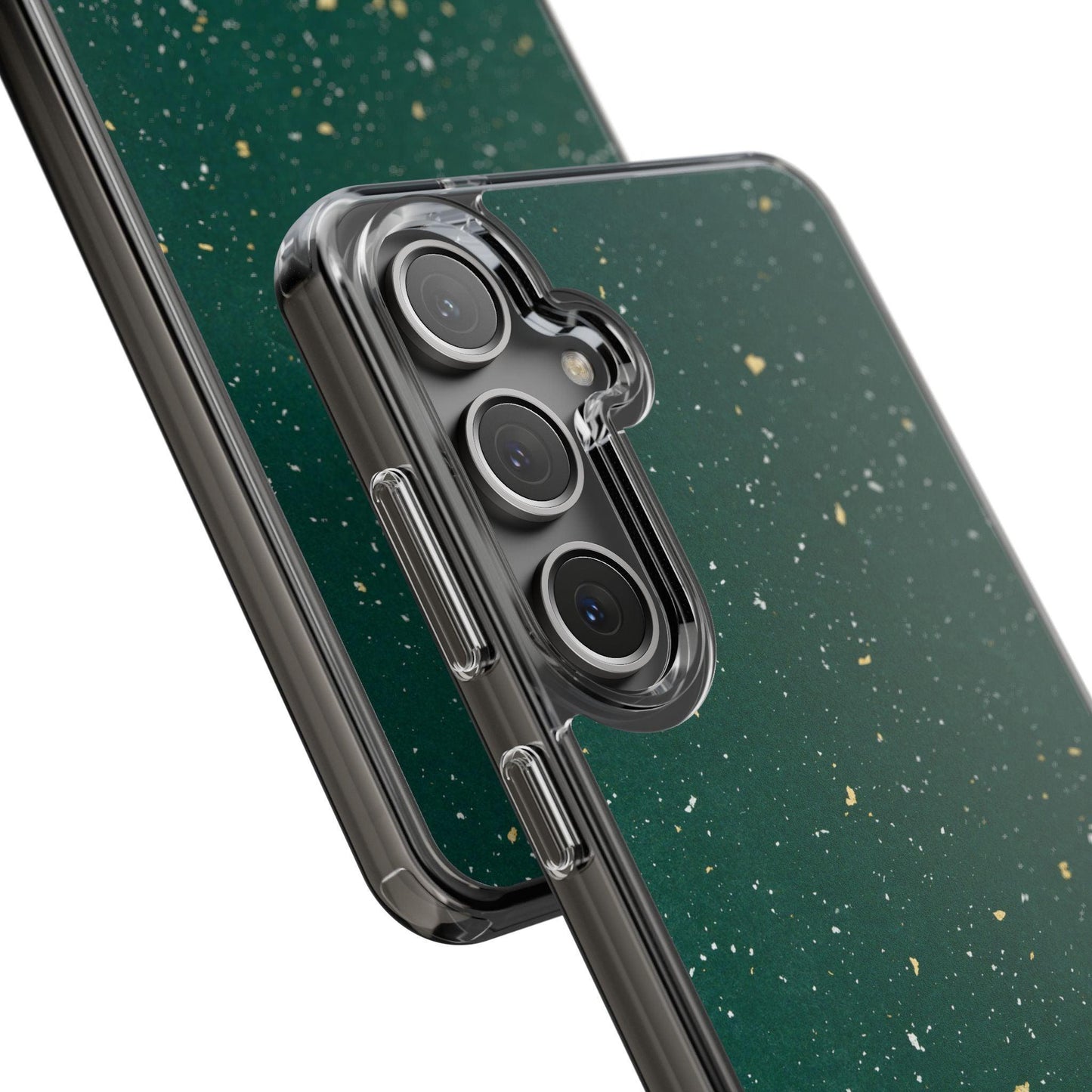 Clear Cases Green with Glitter