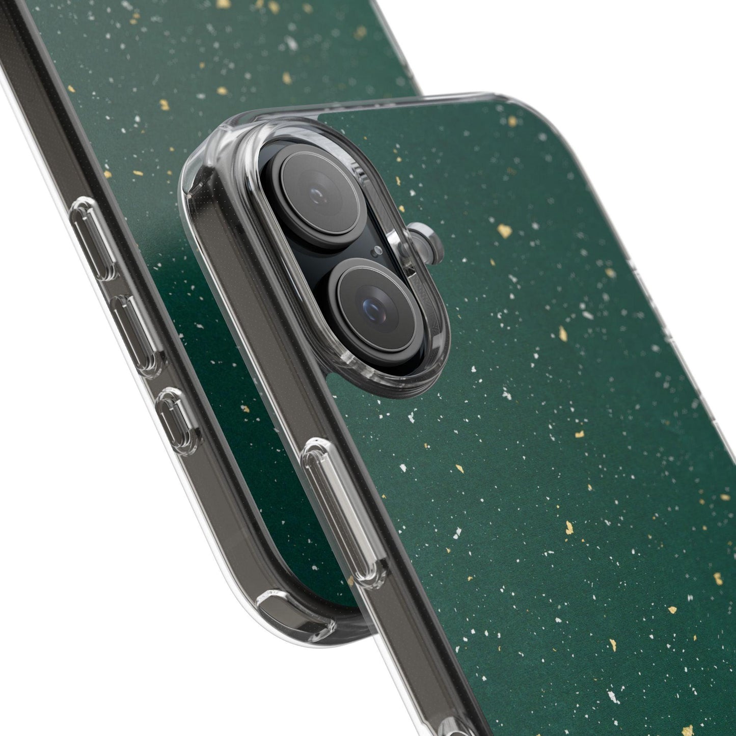 Clear Cases Green with Glitter