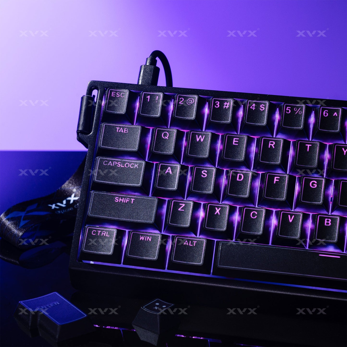 XVX PRISM Shine-Through Double-Shot Cherry Profile PBT Keycap Set 142-key